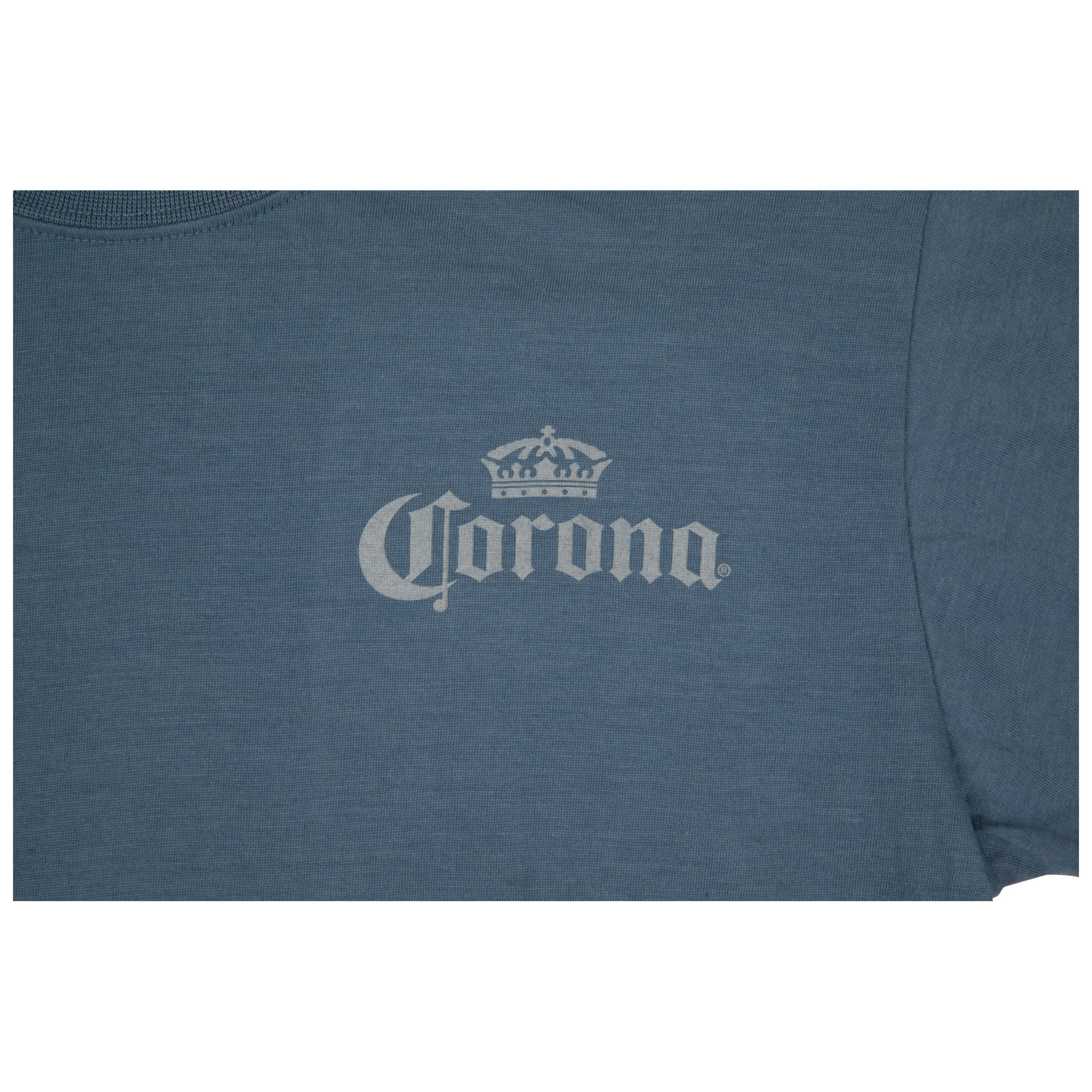 Corona Extra La Vida Mas Fina Palm Trees Front and Back Print T-Shirt